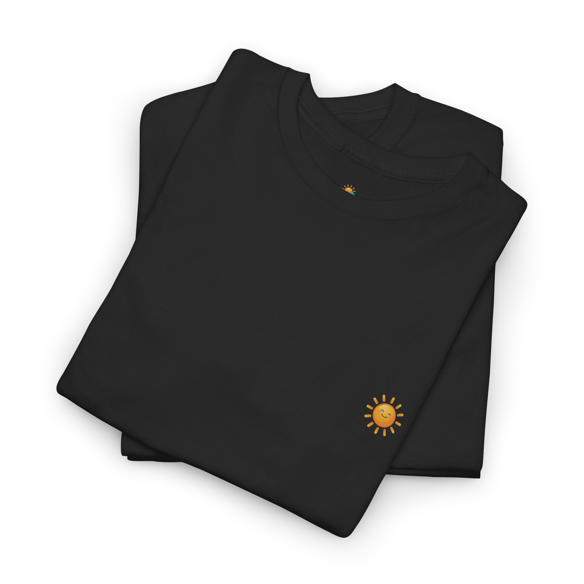 Sunshine-Shirt Black gefaltet – 100% Baumwolle