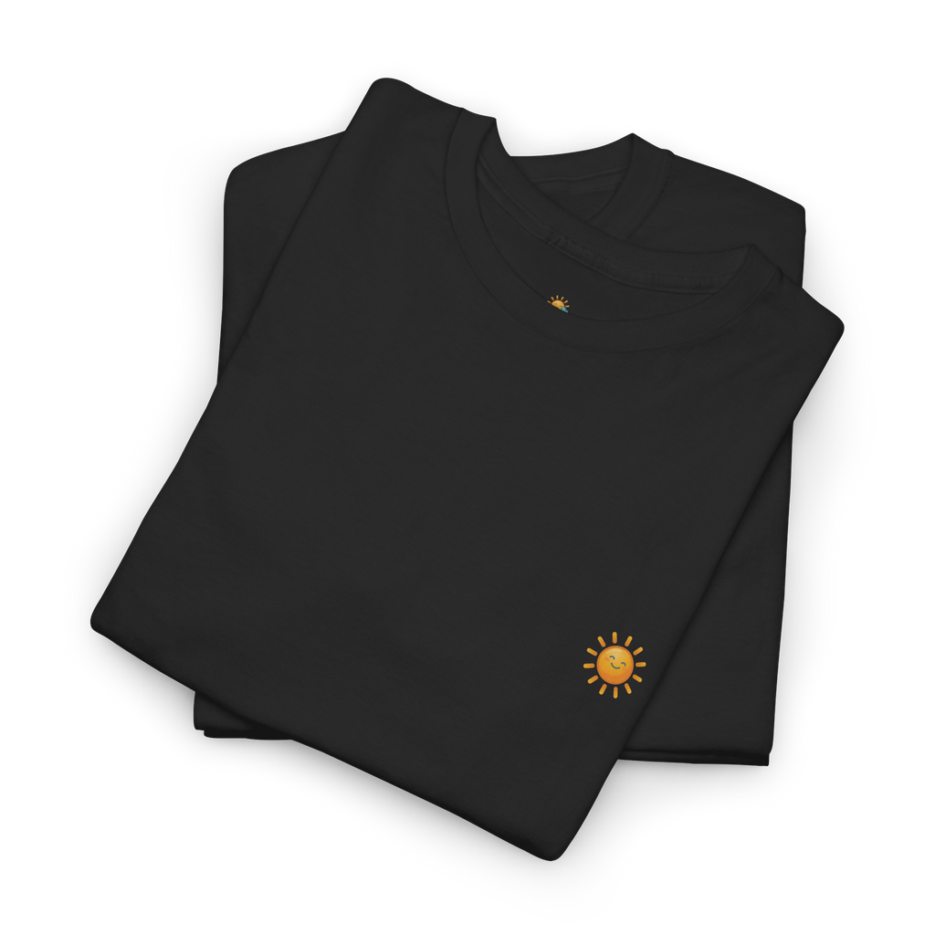 Sunshine-Shirt Black gefaltet – 100% Baumwolle