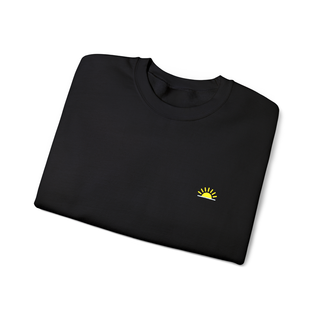 Sunshine Sweatshirt – Schwarz, Crewneck mit Stick