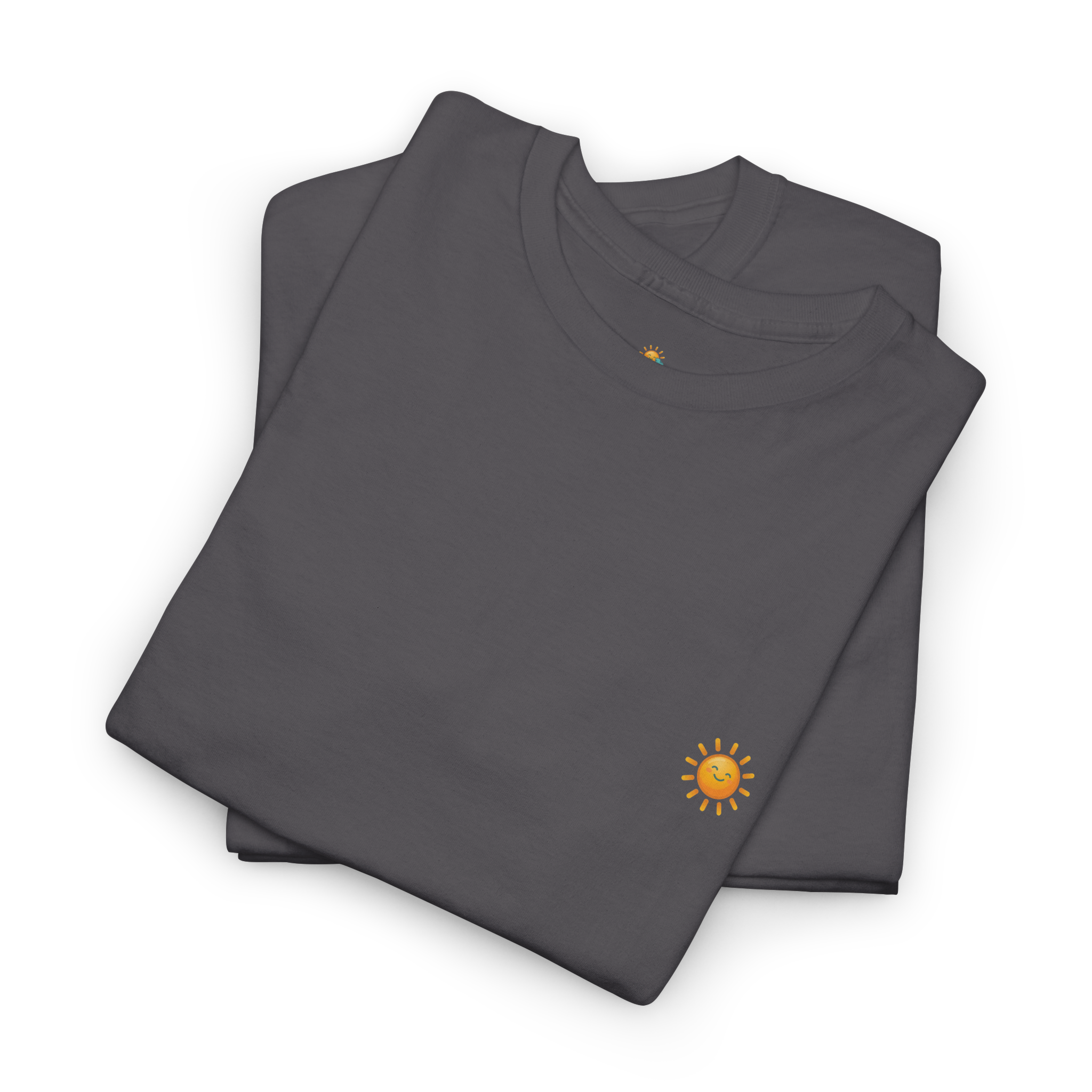 Sunshine-Shirt Charcoal gefaltet – 100% Baumwolle