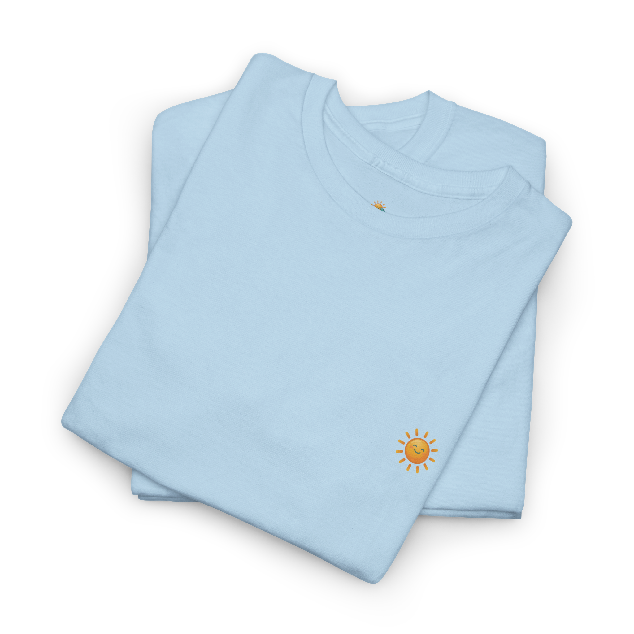 Sunshine-Shirt Hellblau gefaltet – 100% Baumwolle