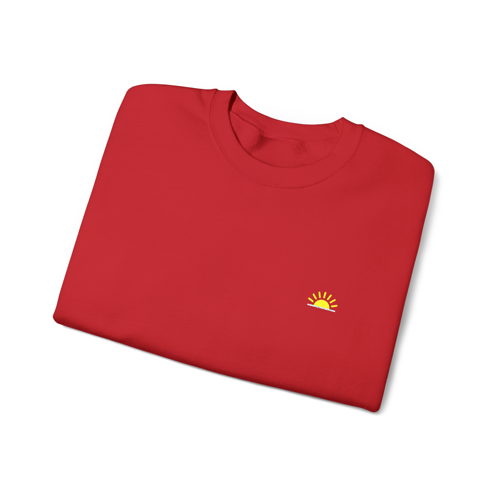 Sunshine Sweatshirt – Rot, Crewneck mit Stick