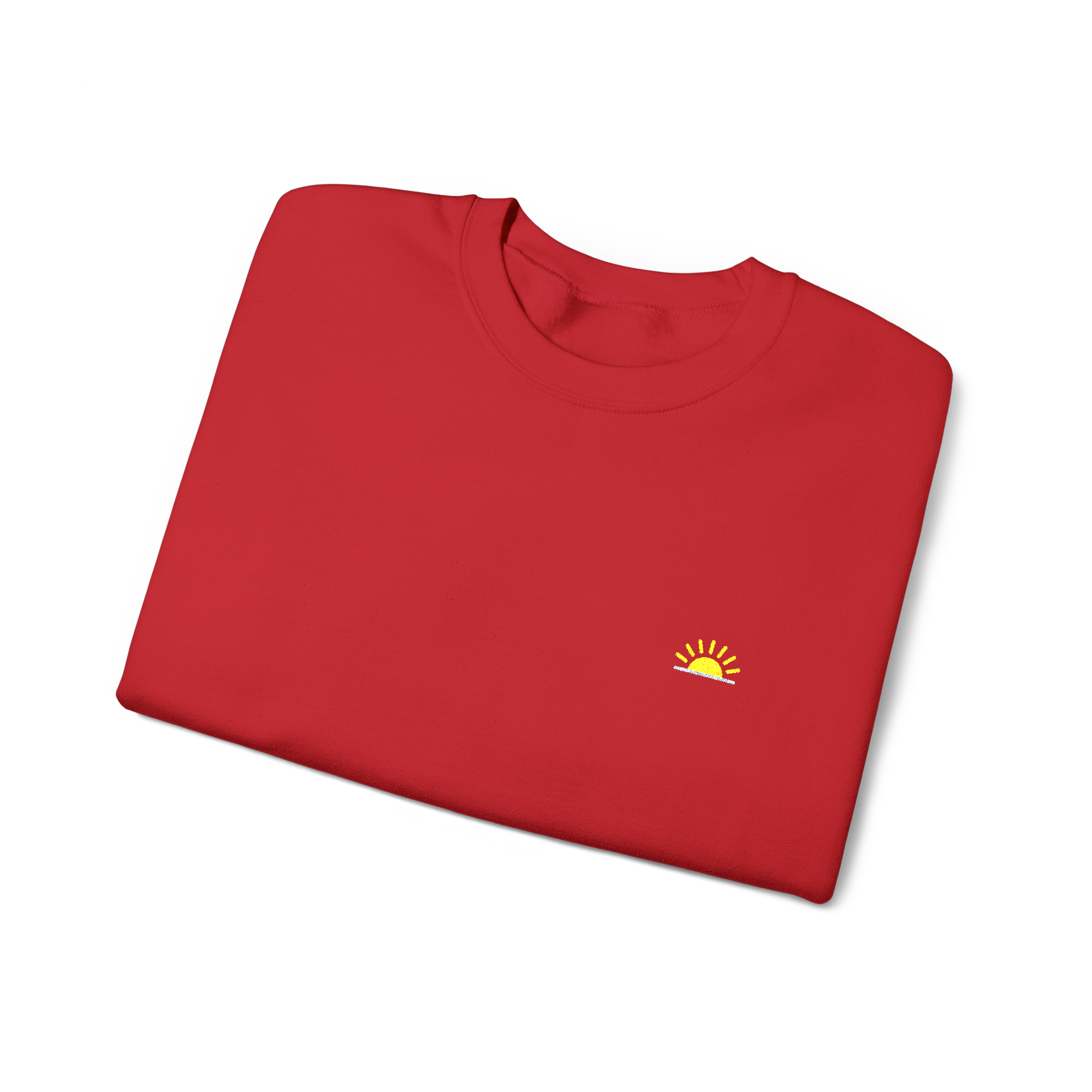 Sunshine Sweatshirt – Rot, Crewneck mit Stick