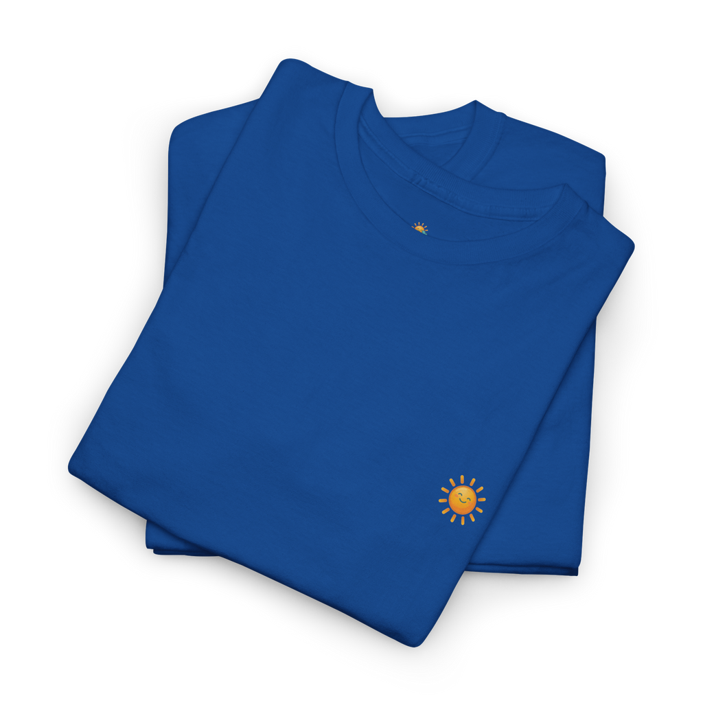 Sunshine-Shirt Dunkelblau gefaltet – 100% Baumwolle