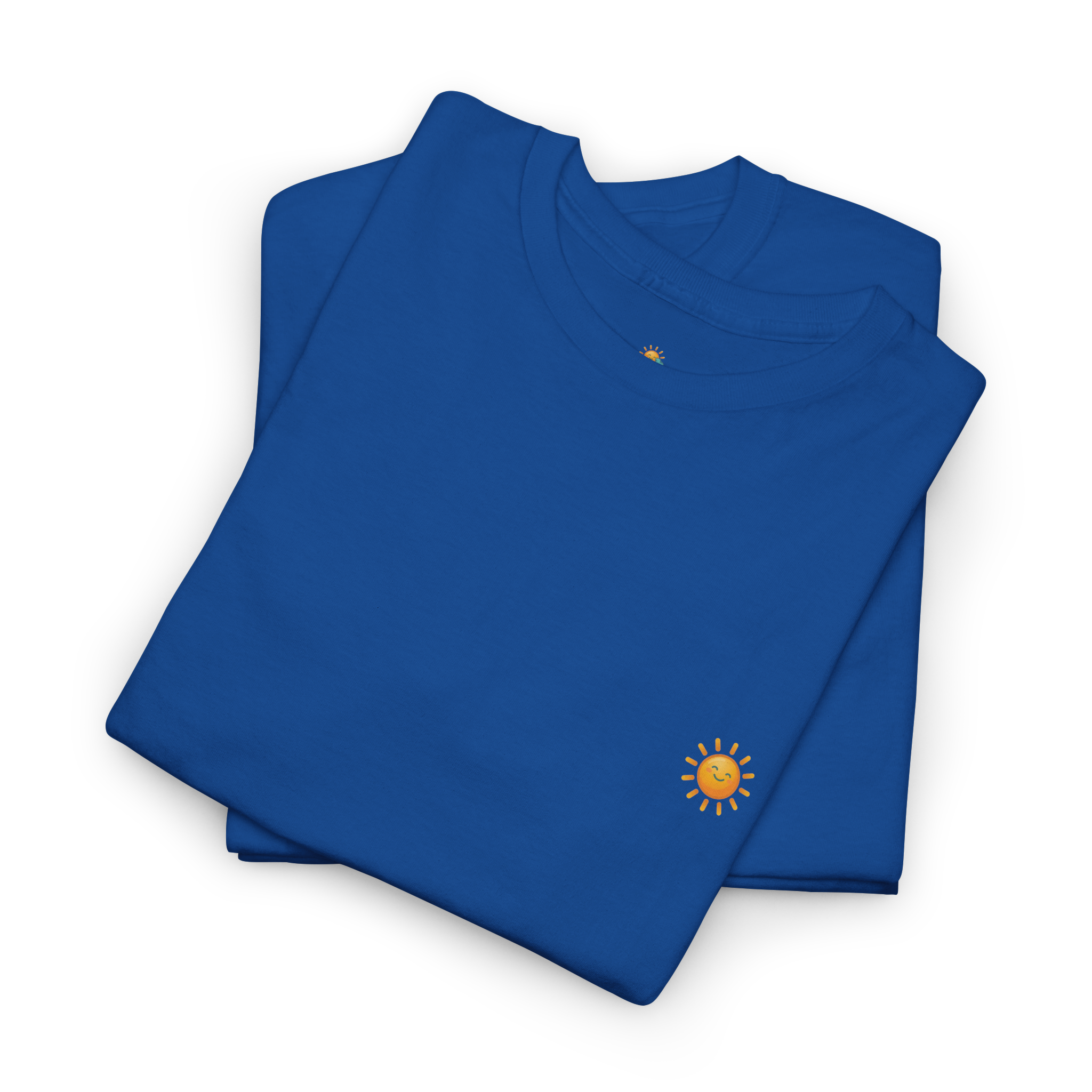 Sunshine-Shirt Dunkelblau gefaltet – 100% Baumwolle