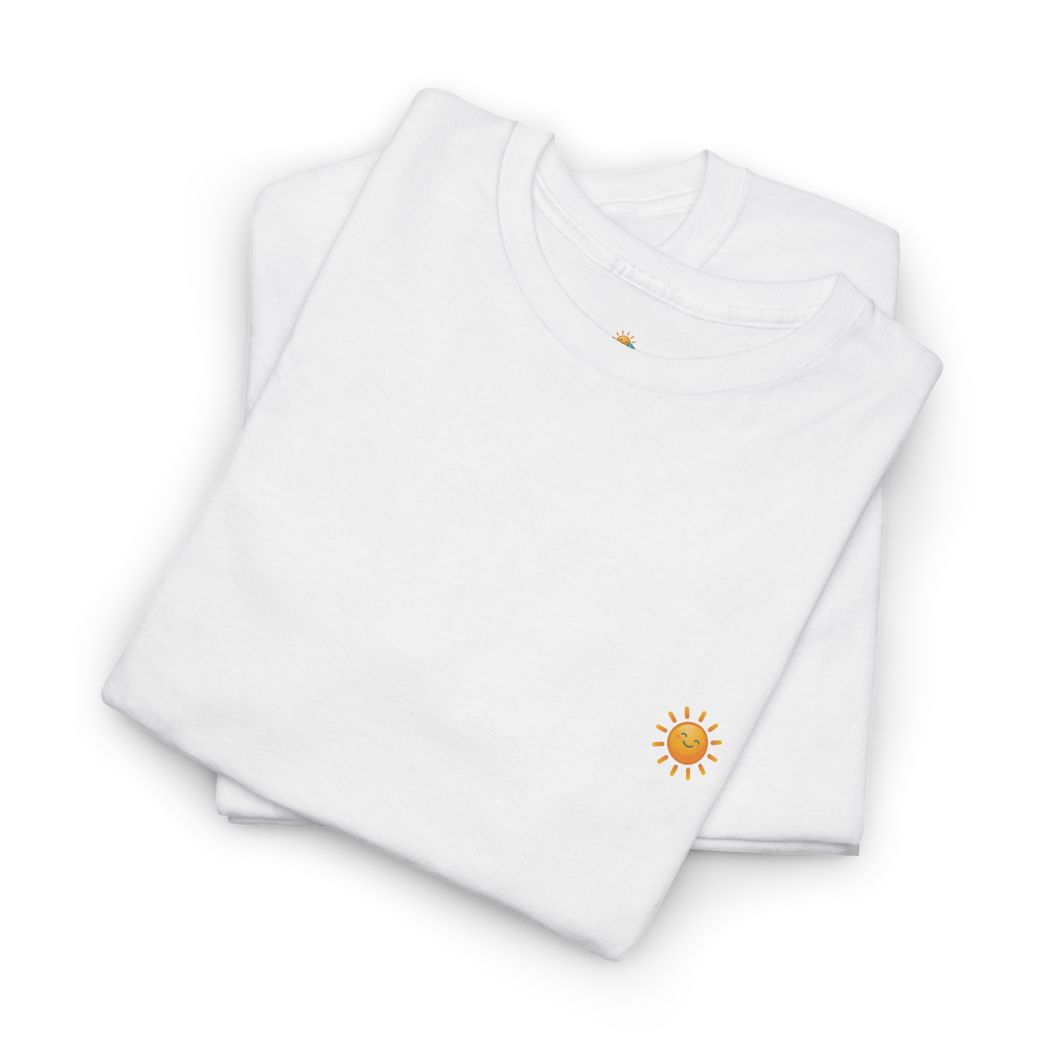 Sunshine-Shirt Weiß gefaltet – 100% Baumwolle