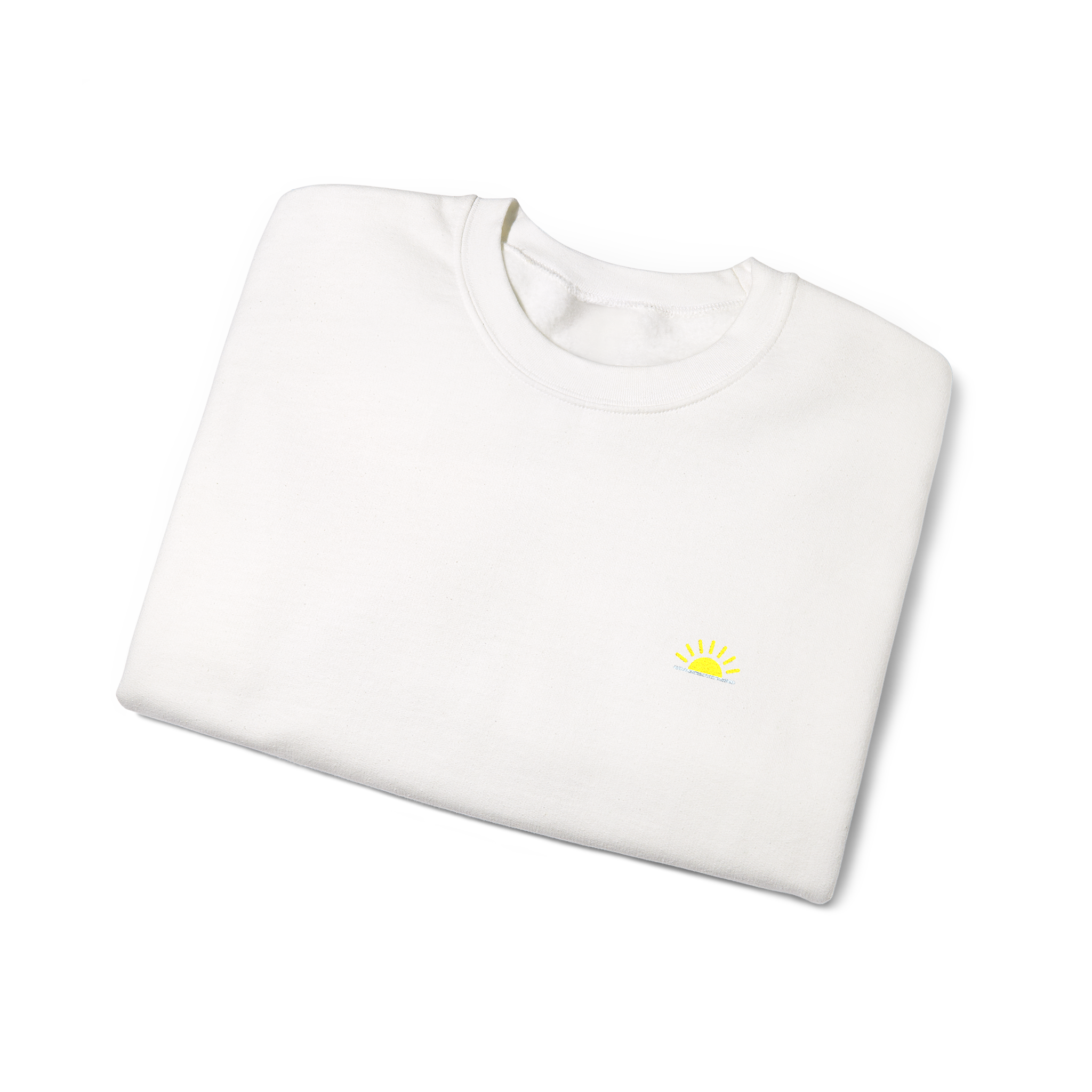 Sunshine Sweatshirt – Weiß, Crewneck mit Stick