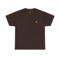 Sunshine-Shirt Dark Chocolate – Frontalansicht mit Sonnenlogo