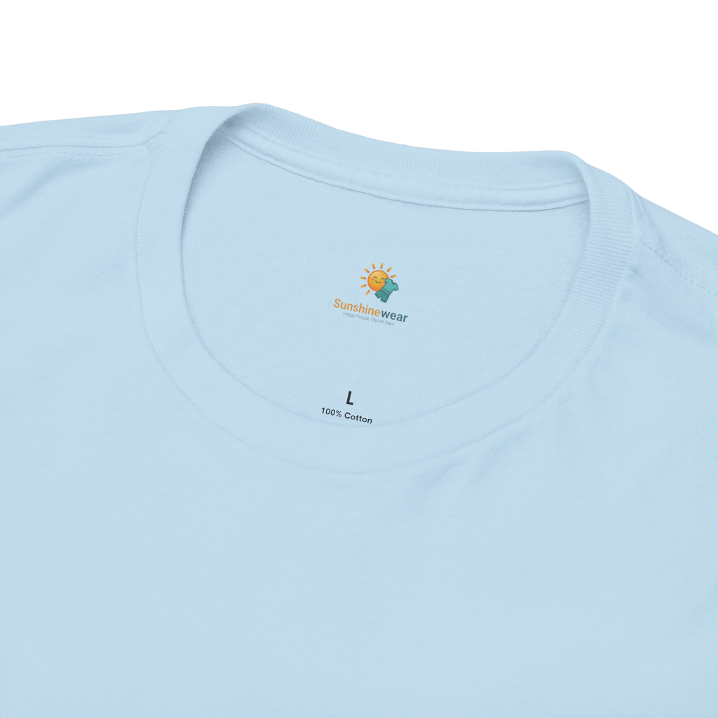 Sunshine-Shirt Hellblau – Nahaufnahme Ripp-Kragen