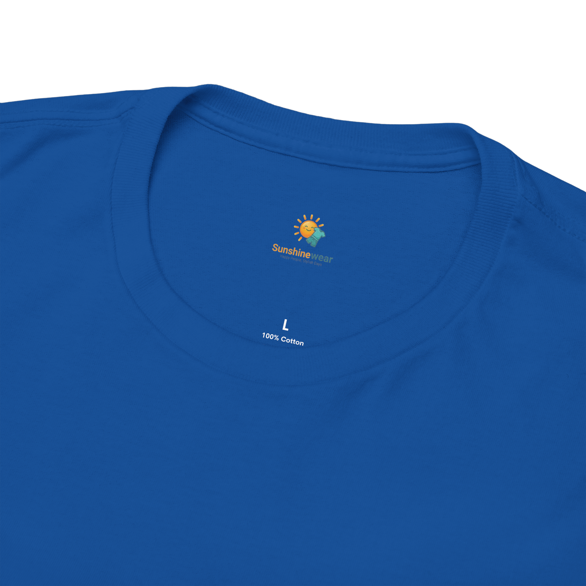 Sunshine-Shirt Dunkelblau – Nahaufnahme Ripp-Kragen