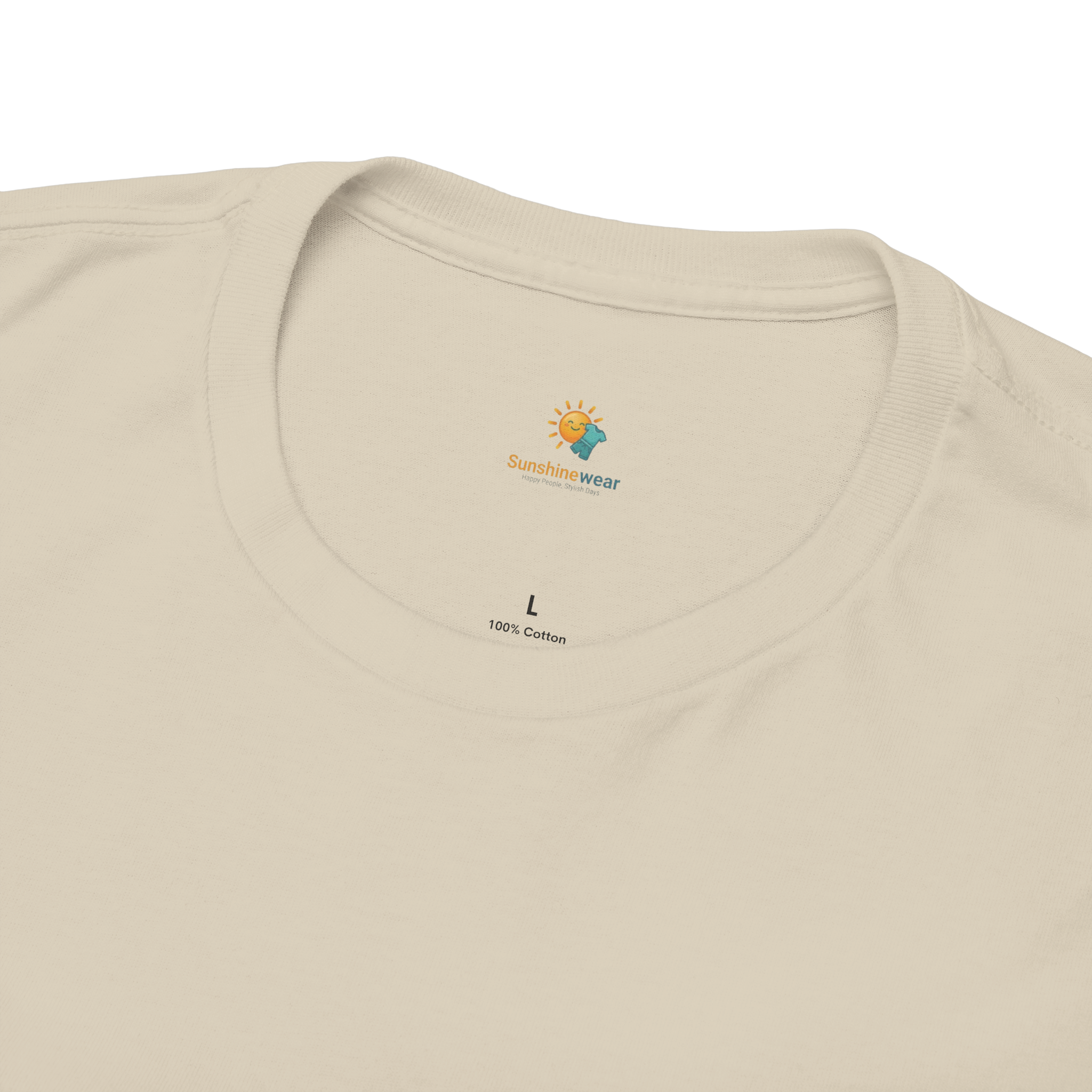 Sunshine-Shirt Sand – Nahaufnahme Ripp-Kragen
