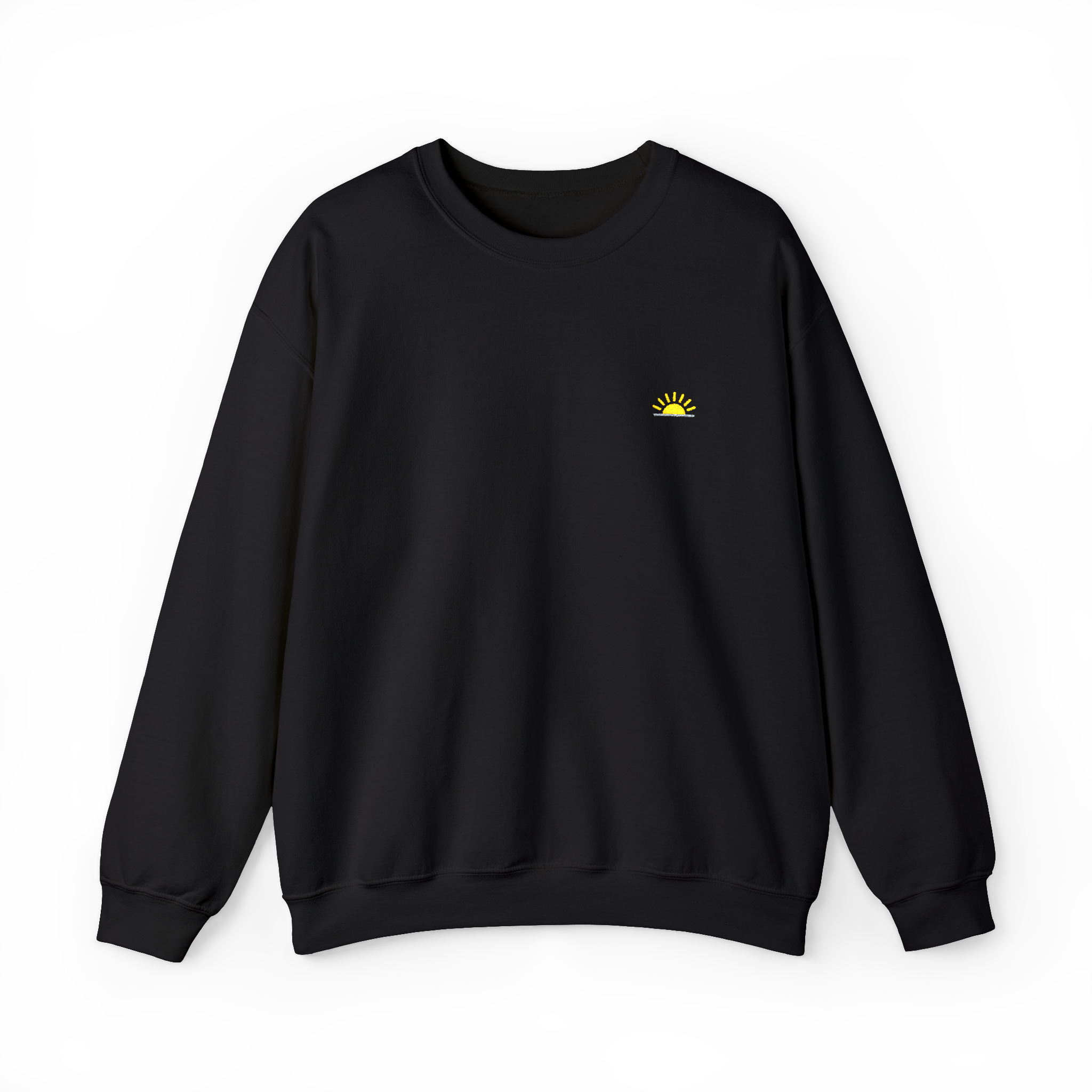 Sunshine Sweatshirt – Schwarz, Crewneck mit Stick