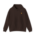 Sunshine-Hoodie Dark Chocolate – Frontalansicht mit Sonnenlogo