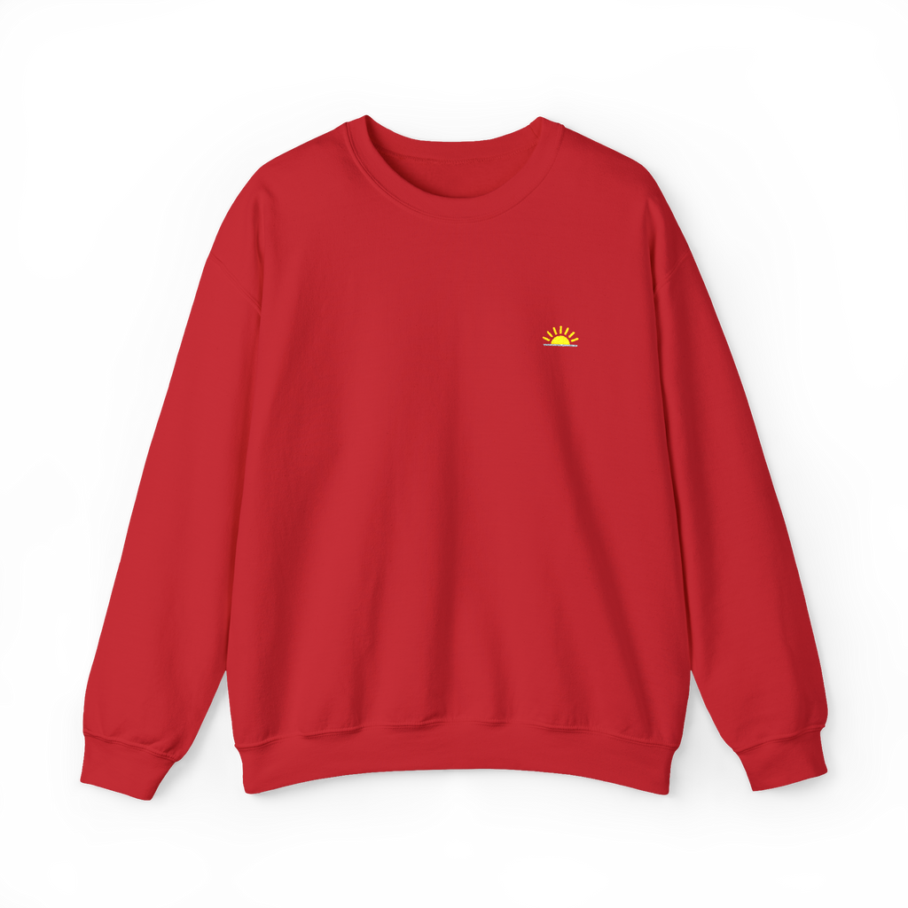 Sunshine Sweatshirt – Rot, Crewneck mit Stick