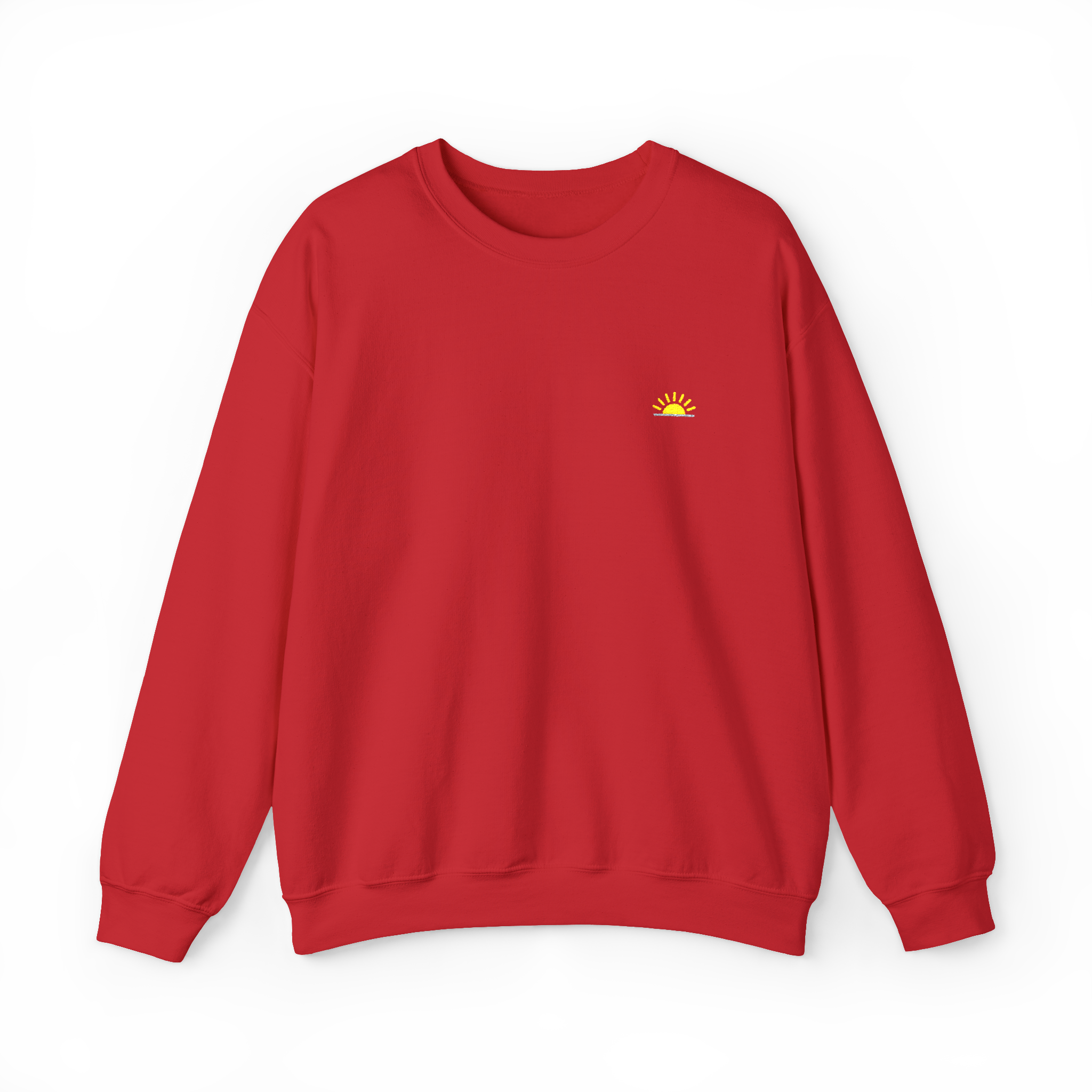 Sunshine Sweatshirt – Rot, Crewneck mit Stick