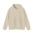 Sunshine-Hoodie Sand – Frontalansicht mit Sonnenlogo