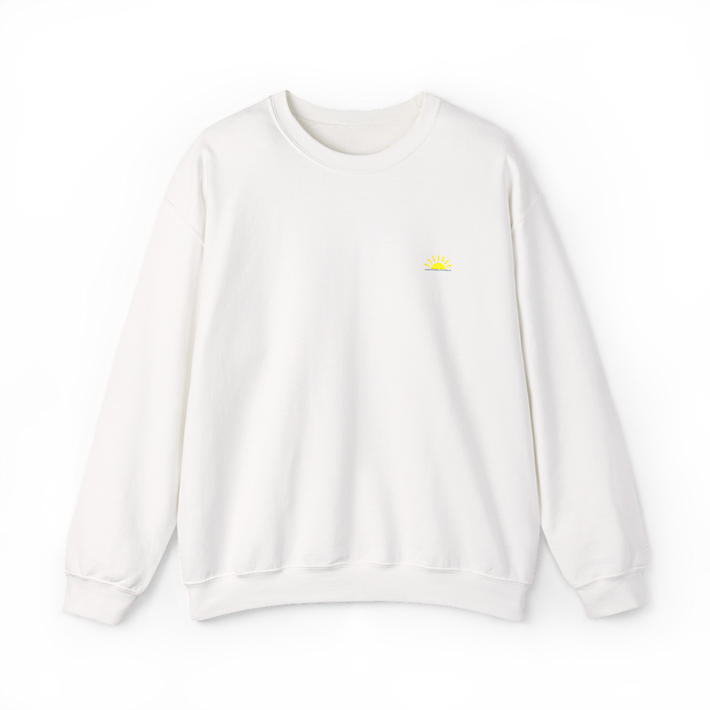 Sunshine Sweatshirt – Weiß, Crewneck mit Stick